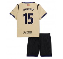 Barcelona Andreas Christensen #15 Koszulka Wyjazdowa dzieci 2025-26 Krótki Rękaw (+ krótkie spodenki)